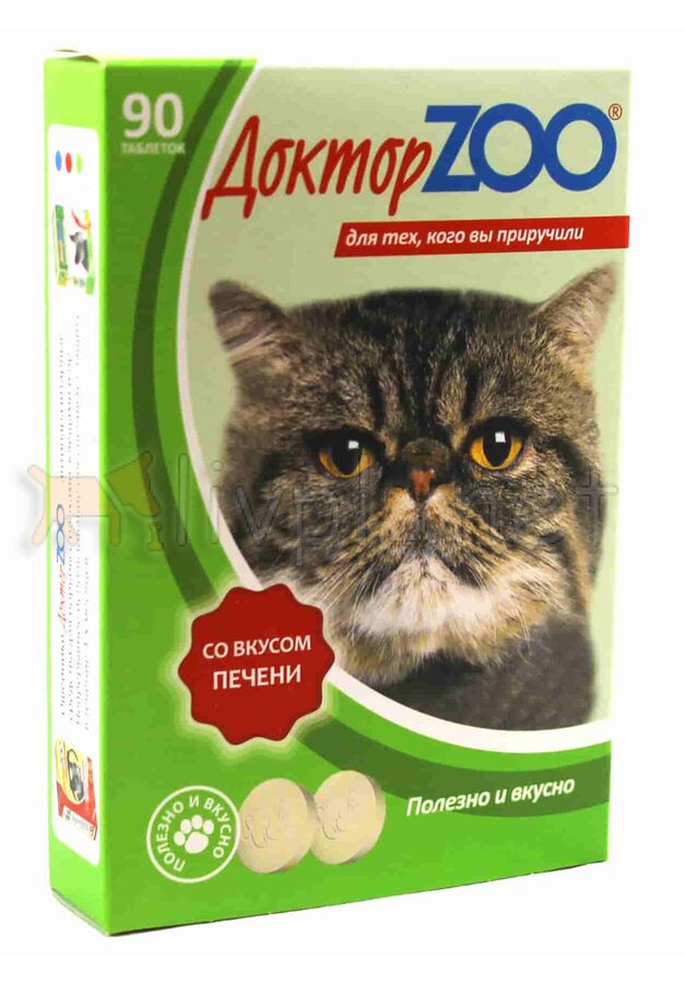 Доктор Зоо Мультивитаминное лакомство для кошек Со вкусом печени №90